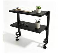 Hengrongshen Étagère de table industrielle à clipser de qualité supérieure de 40 cm avec 2 niveaux, organiseur d'extension de bureau robuste pour bibliothèque, bureau, étagère à café (pas d'ouverture