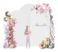 Hengrongshen Housse Arche Double Face À Dessus Rond, Toile De Fond Arche Élastique pour Cadre D'Arche 6FT/6,6FT/7,2FT, Backdrop pour Mariage, Anniversaire, Baptême Et Banquet (Blanc)