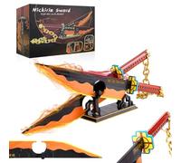 Hengrongshen Katana Demon-Slayer, 210cm Double Épée Tengen Uzui en Briques de Construction Style Ideas, Kit de 1479 Pièces avec Support, Cosplay Manga Cadeau Décoratif pour Adultes et Enfants