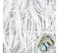 Hengrongshen Papier Déchiqueté, 300g Frisure de Haute Qualité, Papier Déchiqueté Décoration de Coffret Cadeau pour Noël, Mariage, Anniversaire, Fête de la Saint-Valentin (Blanc)