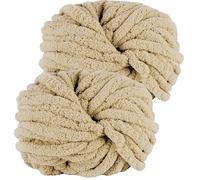 Hengrongshen Pelote Laine Grosse Maille, 2 Pieces 500g Thé au Lait Grosse Laine à Tricoter à la Main Peut Etre Utilisé pour Tricoter des Coussins Couvertures Echarpes et Chapeaux