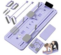 Hengrongshen Pilates Reformer, 2025 Neue Klappbares Planche Pilate Maison mit Timer, Mini Reformer Pilates Machine für Zuhause zum Ganzkörpertraining Taille Beine Arme und Rücken (Violet)