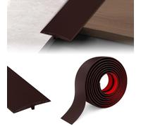 Hengrongshen Profilé de transition en T, autocollant, 5 cm x 3 m, pour seuils de porte et sols de raccordement pour carreaux de sol stratifié, marron