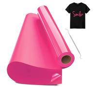 Hengrongshen Rouleau Vinyle Thermocollant pour Tissus Rose, 30,5 CM x 1000 CM Thermocollant Flex avec Crochet, Flex Thermocollant pour Tissus, Cri-cut et Silhouette Cameo (Rose Rouge)