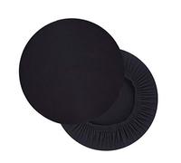 Hengshitong Housses de Tabouret Rond - 2 Pièces Housse de Siège de Tabouret de Bar Extensible Couvre de Chaise Ronde Housse de Tabouret Pivotant Rond Lavable Noir