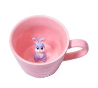 hengshukeji Tasse en céramique mignonne en forme d'écureuil avec un animal 3D caché à l'intérieur, joli personnage de dessin animé, cadeau d'anniversaire idéal pour les amateurs de café (lapin)