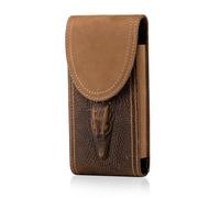 Hengwin Etui Ceinture Telephone pour iPhone 17 Pro Max 16 Plus 16 15 14 13 Pro Max XS Max 7 6s 8 Plus Pochette Smartphone, Sac Holster Homme Cuir pour Samsung Galaxy S25 S24 S23 Ultra (Brun Clair)