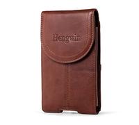 Hengwin Porte Ceinture de Travail pour Homme, étui de Téléphone Portable pour Samsung S25 S24 S23 S22 S21 S20 Ultra, S10 S9 S8 Plus, Porte Monnaie en Cuir Véritable pour Cartes de Crédit