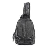 hengwin Sac à dos petit modèle en denim noir pour femme, convertible