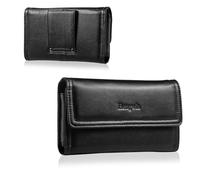 Hengwin Support de téléphone Portable en Cuir véritable pour Homme, Compatible avec iPhone 17 16 15 14 13 12 Pro Max/Plus, étui de téléphone Portable pour Samsung Galaxy S25 S24 S23 Ultra S25+ (Noir)