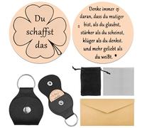 Hengxinchen Du schaffst Das Motivationsgeschenke,Glücksbringer Schulanfang Schulanfang Edelstahl Mutmacher Geschenk,Weiterführende Schule Geschenk mit Taschen,Glücksbringer Mann Aufmunterung Geschenke