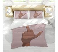 HengYun ART Mignon Rose Couette Housse Ongles Rouge Main 3PCS Respirant Doux Lavé Microfibre Literie Couette Ensemble AvecFermeture à glissière cachée Pas de Couette 230x220cm