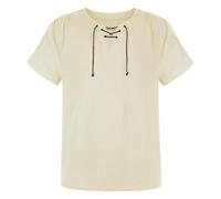 Hengzhifeng Chemise Pirate Homme Vintage Médiévale Manches Courtes Viking Shirt (Medium, Beige)
