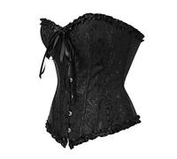 Hengzhifeng Corset Classique Femme Gothique Bustier Minceur Grande Taille (EU 30-32,Noir)