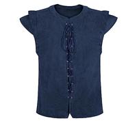 Hengzhifeng Gilet Pirate Costume Viking Halloween Homme Medieval Déguisement Carnaval (X-Small, Bleu Foncé)