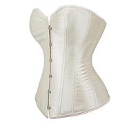 Hengzhifeng Les Corset Femme Satin Bustier Grande Taille M Beige