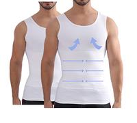Henicepte Maillot Amincissant pour Homme Contrôle du Ventre Compression de la Poitrine Cacher la Gynécomastie Sous-vêtement Gainant, L