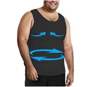 Henicepte T-Shirt de Compression pour Homme, contrôle du Ventre, débardeur de Compression pour gynécomastie, Noir, XX-Large