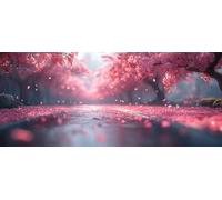 HENJGWEG Diamond Painting Adulte, Fleurs De Cerisier Diamond Painting Paysage Peinture Diamant Complète Rond Diamant Strass Point de Croix Cristal Paint Activité Manuelle, Cadeau 60x120CM -hjw2604A0