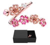 Henjunu Bague Fleur De Pêcher, Cherry Rings, Peach Cherry Blossom Ring