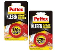 Henkel Pattex Coller au lieu de percer, ruban adhésif double face extra fort, pour travaux de montage à l'intérieur & à l'extérieur, fixation murale sans percer, paquet avantageux de 2 pièces
