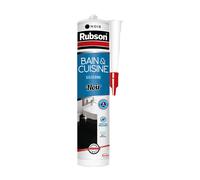 Rubson Mastic Bain & Cuisine Noir Intense – Silicone multi-matériaux antifongiques – 280 ml