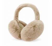 HENKi Cache-oreille d'hiver réglable en fourrure synthétique tricotée pour fille et femme tendance, marron pastel, Schmaler Steg