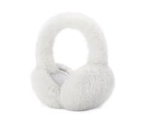 HENKi Cache-Oreilles Réglables en Fausse Fourrure Tricotée - Tendance et Aspect Véritable pour Fille et Femme - Blanc, Mittellang