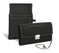HENKi Portefeuille de serveur de qualité supérieure, porte-monnaie pour homme et femme avec holster, poche plaquée et chaîne avec grand compartiment à monnaie, taxi, restaurant, pizza, Noir , Viele