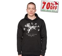 Henleys Colhen Sweat À Capuche Graphique Confortable Pour Homme Noir