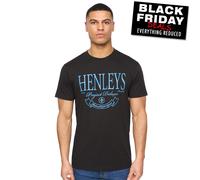 Henleys Henbank T-Shirt Noir À Manches Courtes En Coton Pour Hommes