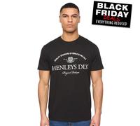 Henleys Henclose T-Shirt Noir À Manches Courtes En Coton Pour Hommes