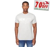 Henleys Melvern T-Shirt Homme Smart Casual Confort Quotidien Gris Marl