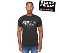 Henleys Melvern T-Shirt Noir Confortable Pour Hommes Casual Quotidien