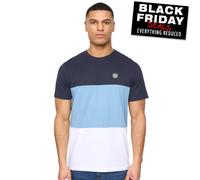 Henleys T-Shirt En Coton À Manches Courtes À Col Rond Pour Hommes Rayé Marine