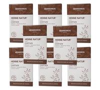 Hennedrog - Henna Chatain Châtain 90g - Coloration végétale à base de châtain (châtaignier - 10 x 90 g)