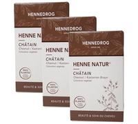 Hennedrog - Henna Chatain Châtain 90g - Coloration Végétale Châtain (Châtaigne), 3 x 90 g