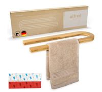 Hennez® Porte-Serviettes Mural en Bambou Sans Perçage pour Salle de Bain
