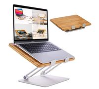 HENNEZ Support pour ordinateur portable en bois réglable en hauteur - Support pour ordinateur portable/MacBook - Support pour ordinateur portable - Support pour ordinateur portable