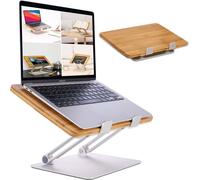 HENNEZ Support pour Ordinateur Portable en Bois réglable en Hauteur - Support pour Ordinateur Portable/MacBook - Support pour Ordinateur Portable - Support pour Ordinateur Portable