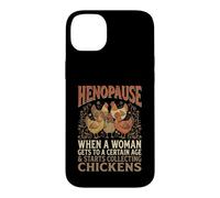 Hénopause : Poulet drôle collectionnant Crazy Hen Lady Coque pour iPhone 14 Plus