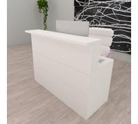 Henor Comptoir Cidacos. 140x60/75x110 cm. Bois avec Table intérieure. Idéal pour l’Accueil de Bureau. l’Attention. la Boutique. Le Commerce. Blanc Ignifuge