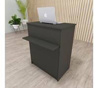 Henor Comptoir de Réception EGA. 82 x 50/65 x 102 cm. Meuble d'accueil pour Bureau, Boutique, Clinique ou Salon Graphite.
