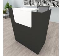Henor Comptoir Oja. 100x50x107 cm. Bois avec Table intérieure. Idéal pour l’Accueil de Bureau. l’Attention. la Boutique. Le Commerce. Graphite Mat Blanc Mat
