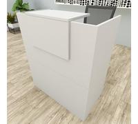Henor Comptoir Oja. 80x50x107 cm. Bois avec Table intérieure. Idéal pour l’Accueil de Bureau. l’Attention. la Boutique. Le Commerce. Gris Mat