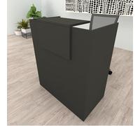Henor Comptoir Oja. 80x50x107 cm. Bois avec Table intérieure. Idéal pour l’Accueil de Bureau. l’Attention. la Boutique. Le Commerce. Graphite Mat