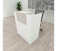 Henor Comptoir Oja. 90x50x107 cm. Bois avec Table intérieure. Idéal pour l’Accueil de Bureau. l’Attention. la Boutique. Le Commerce. Blanc Mat Chêne Stel