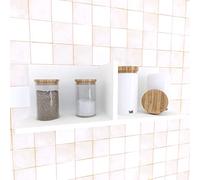 Henor Étagère Murale avec diviseur en Bois 70 x 22 x 25 cm. Tablette Flottante. Salon. Bureau. Salle de Bain. Cuisine Blanc.