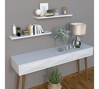 Henor Étagère Murale en Bois 100 x 20 x 2.5 cm. Charge Max. 25 kg. Support caché. Blanc