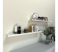 Henor Étagère Murale en Bois FSC® 110 x 20 x 2.5 cm. Charge Max. 25 kg. Support caché. Blanc